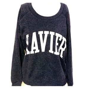 NCAA League Tri-Blend Sweats Xavier Crewneck NEW